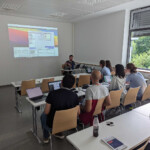 Andriko teaching at the cryoEM course in Heidelberg
