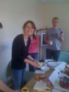 Tara leaving cake