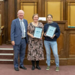 Christine Barrie (centre) with Cycle September certificate