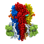 360 degrees rotation of the human α1β3γ2 GABAA receptor around its vertical axis.