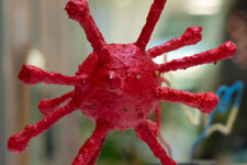 Virus sculpture by a student in Year 9 at Impington Village College